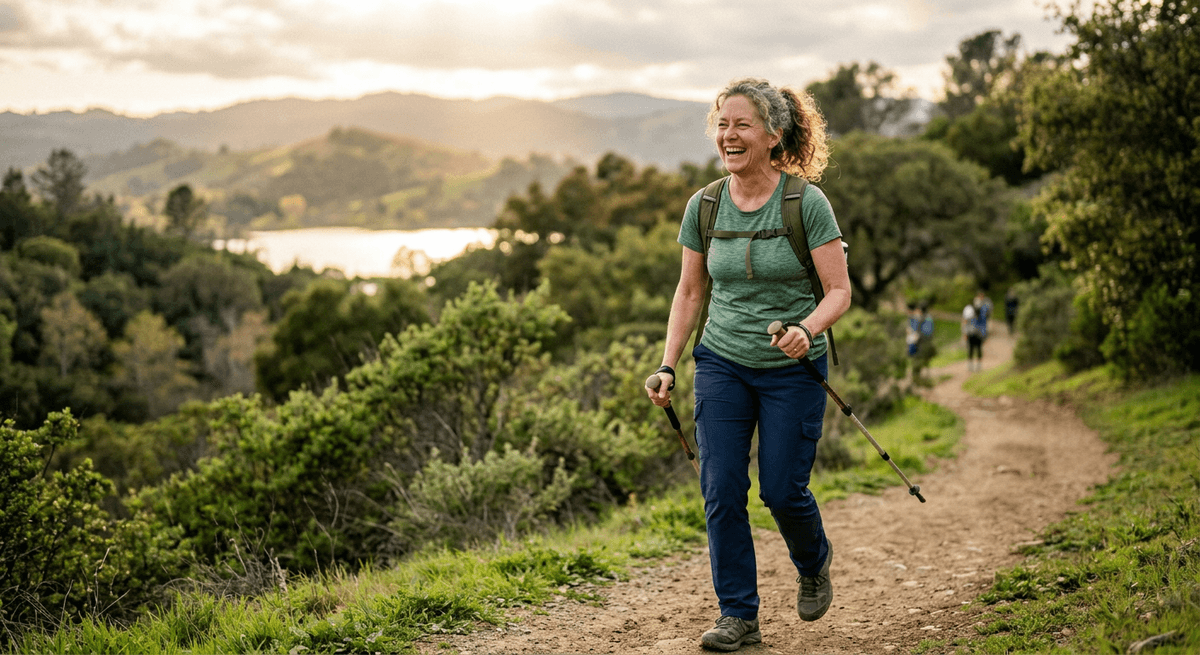 Woman walking after weight loss transformation